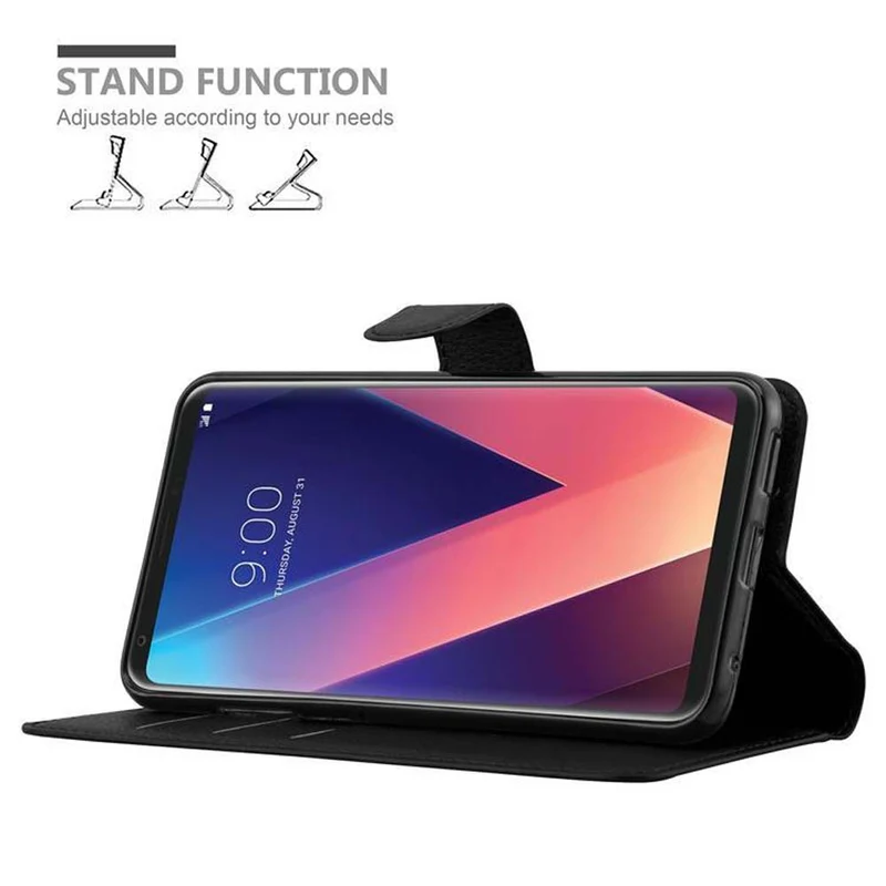 Cadorabo Hülle kompatibel mit LG V30 / V30+ / V30S / V30S+ Schutzhülle mit Magnetverschluss, Standfunktion und Kartenfach