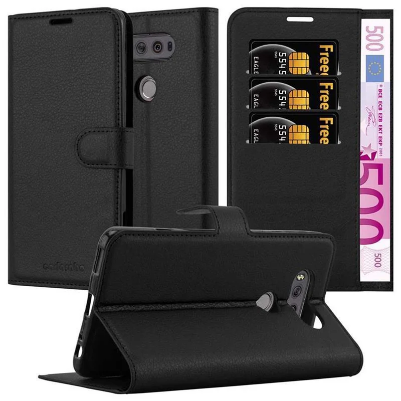 Cadorabo Hülle kompatibel mit LG V20 Schutzhülle mit Magnetverschluss, Standfunktion und Kartenfach
