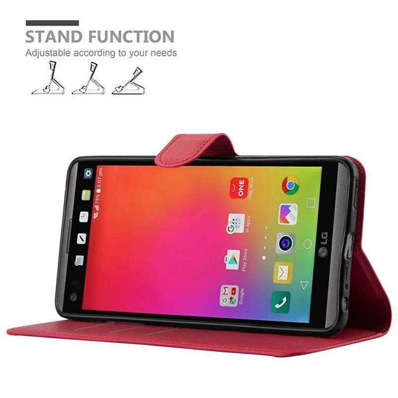 Cadorabo Hülle kompatibel mit LG V20 Schutzhülle mit Magnetverschluss, Standfunktion und Kartenfach