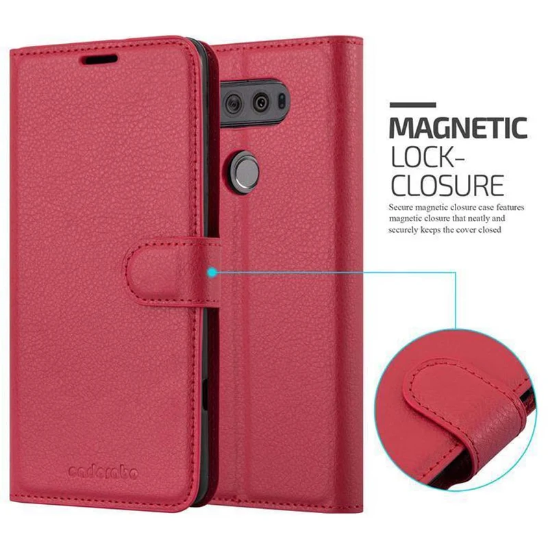 Cadorabo Hülle kompatibel mit LG V20 Schutzhülle mit Magnetverschluss, Standfunktion und Kartenfach