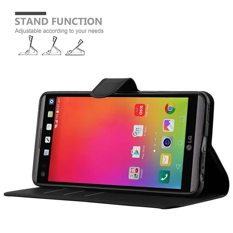 Cadorabo Hülle kompatibel mit LG V20 Schutzhülle mit Magnetverschluss, Standfunktion und Kartenfach