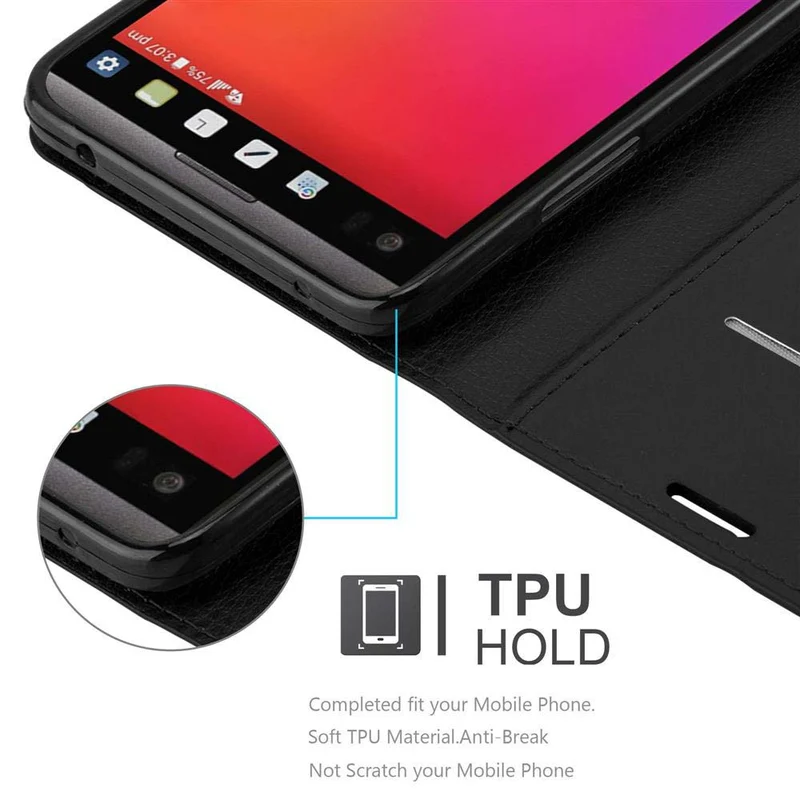 Cadorabo Hülle kompatibel mit LG V20 Schutzhülle mit Magnetverschluss, Standfunktion und Kartenfach