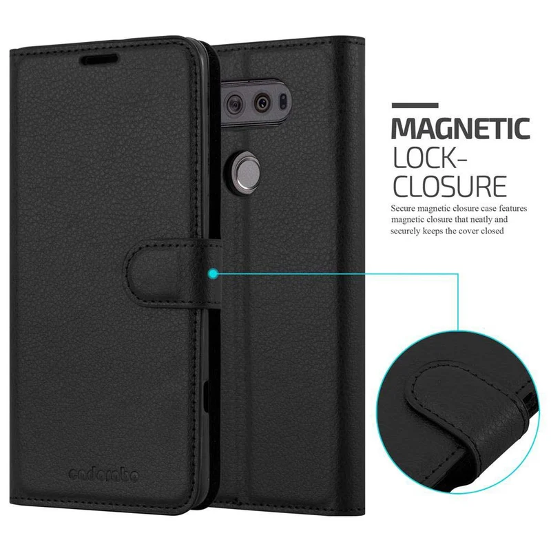 Cadorabo Hülle kompatibel mit LG V20 Schutzhülle mit Magnetverschluss, Standfunktion und Kartenfach