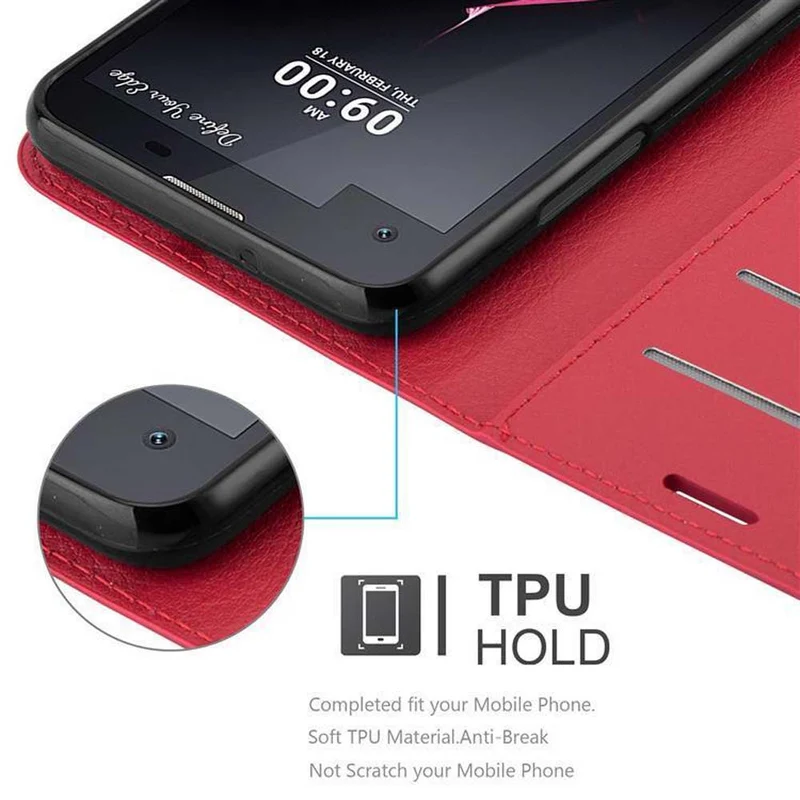 Cadorabo Hülle kompatibel mit LG X SCREEN Schutzhülle mit Magnetverschluss, Standfunktion und Kartenfach