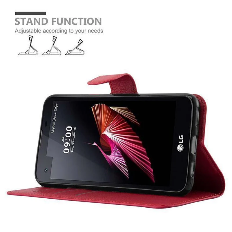Cadorabo Hülle kompatibel mit LG X SCREEN Schutzhülle mit Magnetverschluss, Standfunktion und Kartenfach