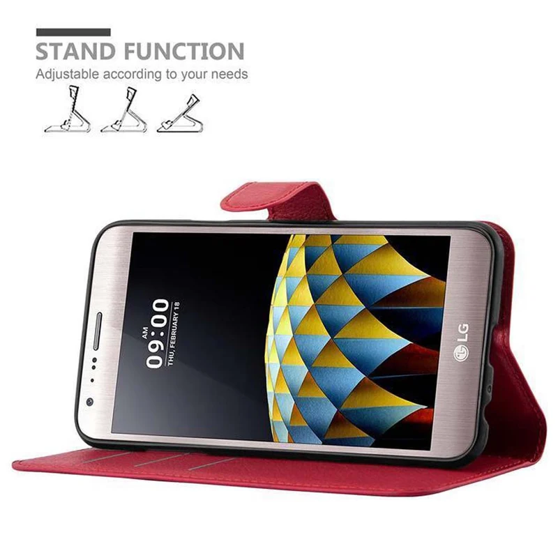 Cadorabo Hülle kompatibel mit LG X CAM Schutzhülle mit Magnetverschluss, Standfunktion und Kartenfach
