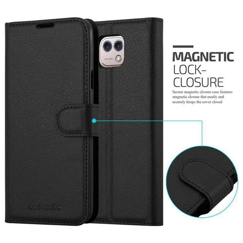 Cadorabo Hülle kompatibel mit LG X CAM Schutzhülle mit Magnetverschluss, Standfunktion und Kartenfach