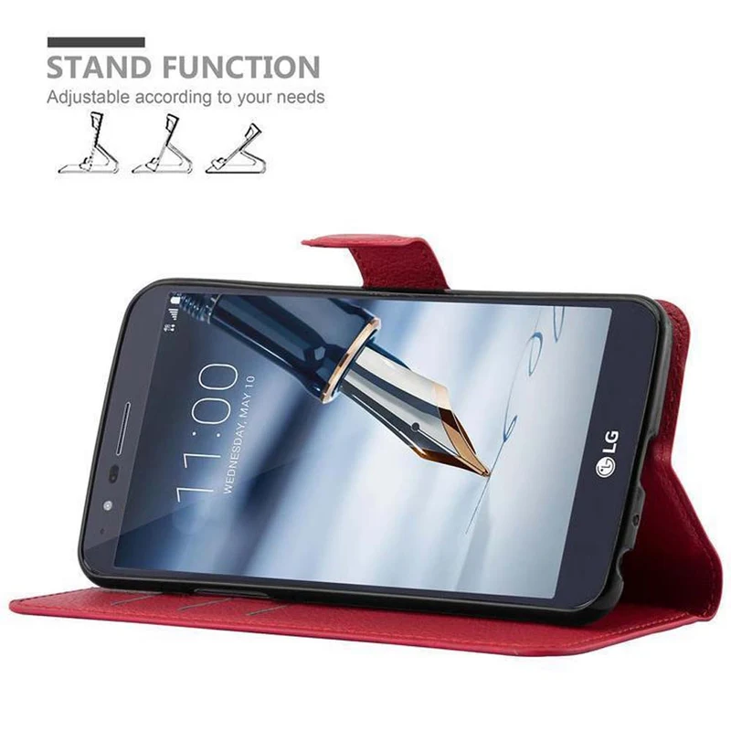 Cadorabo Hülle kompatibel mit LG STYLUS 3 Schutzhülle mit Magnetverschluss, Standfunktion und Kartenfach
