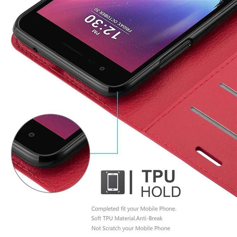 Cadorabo Hülle kompatibel mit LG K4 2017 Schutzhülle mit Magnetverschluss, Standfunktion und Kartenfach