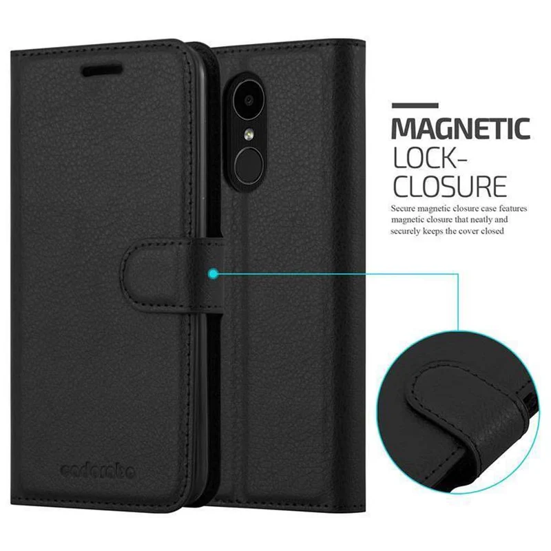Cadorabo Hülle kompatibel mit LG K4 2017 Schutzhülle mit Magnetverschluss, Standfunktion und Kartenfach