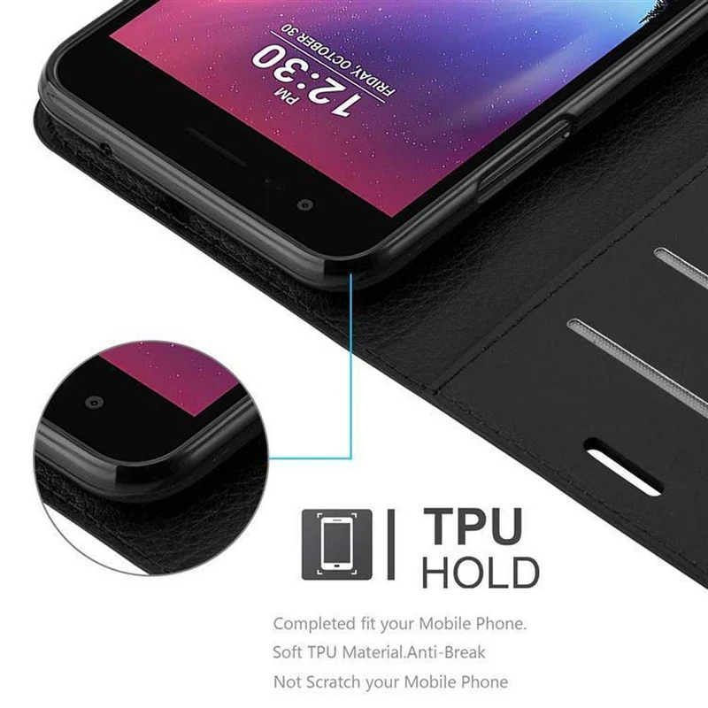 Cadorabo Hülle kompatibel mit LG K4 2017 Schutzhülle mit Magnetverschluss, Standfunktion und Kartenfach