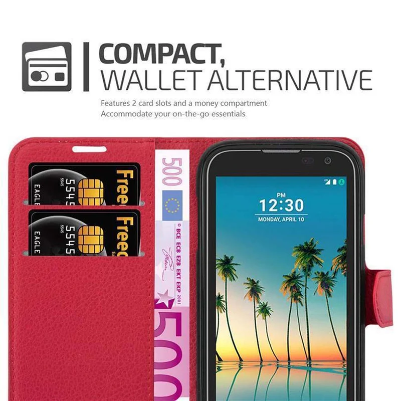Cadorabo Hülle kompatibel mit LG K3 2017 Schutzhülle mit Magnetverschluss, Standfunktion und Kartenfach