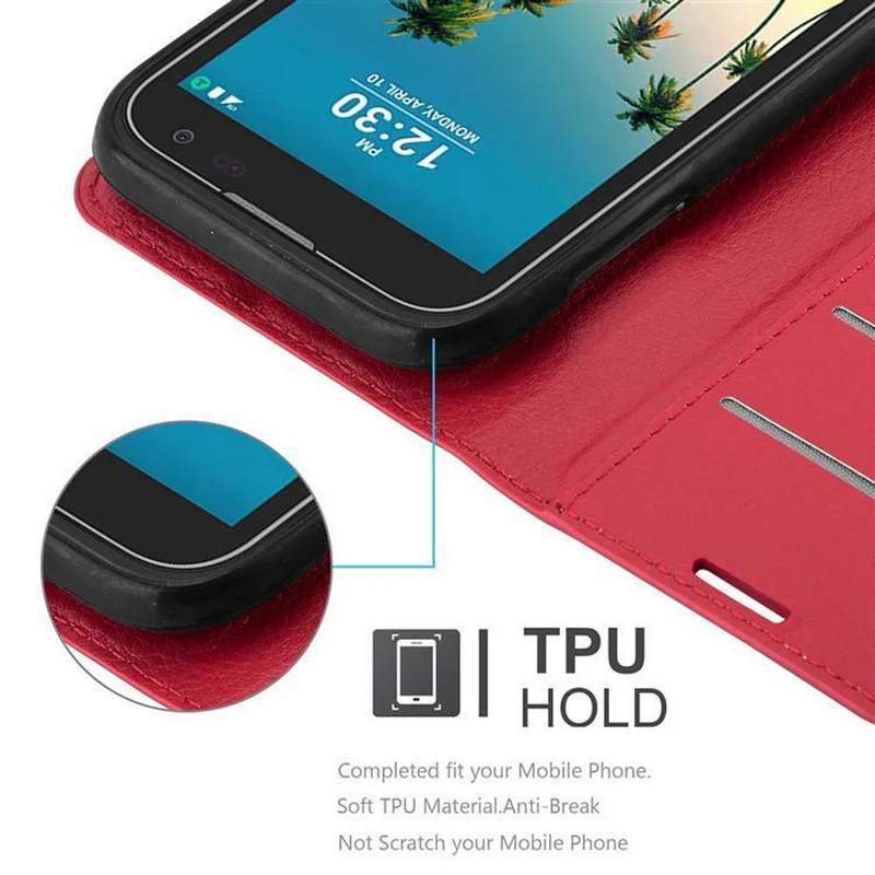 Cadorabo Hülle kompatibel mit LG K3 2017 Schutzhülle mit Magnetverschluss, Standfunktion und Kartenfach