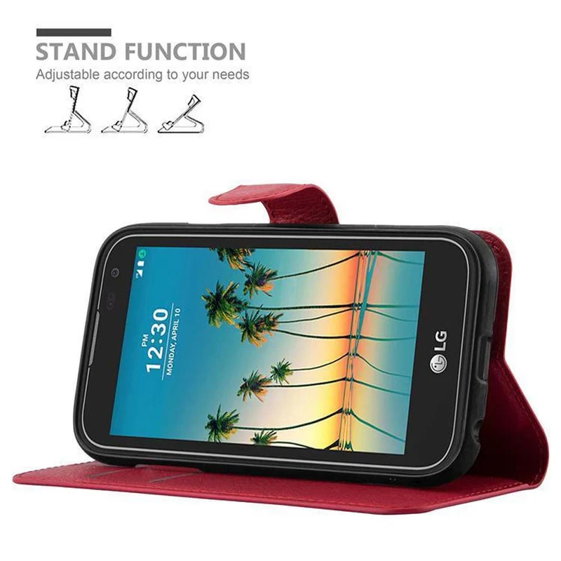 Cadorabo Hülle kompatibel mit LG K3 2017 Schutzhülle mit Magnetverschluss, Standfunktion und Kartenfach