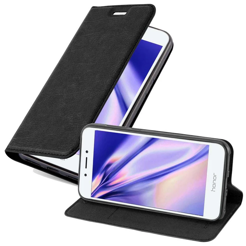 Cadorabo Hülle kompatibel mit Honor 6A Schutzhülle mit Magnetverschluss, Standfunktion und Kartenfach