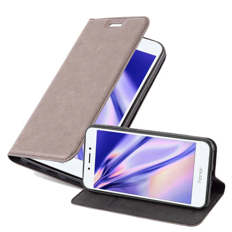Cadorabo Hülle kompatibel mit Honor 6A Schutzhülle mit Magnetverschluss, Standfunktion und Kartenfach