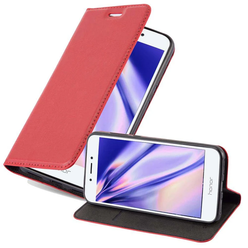 Cadorabo Hülle kompatibel mit Honor 6A Schutzhülle mit Magnetverschluss, Standfunktion und Kartenfach