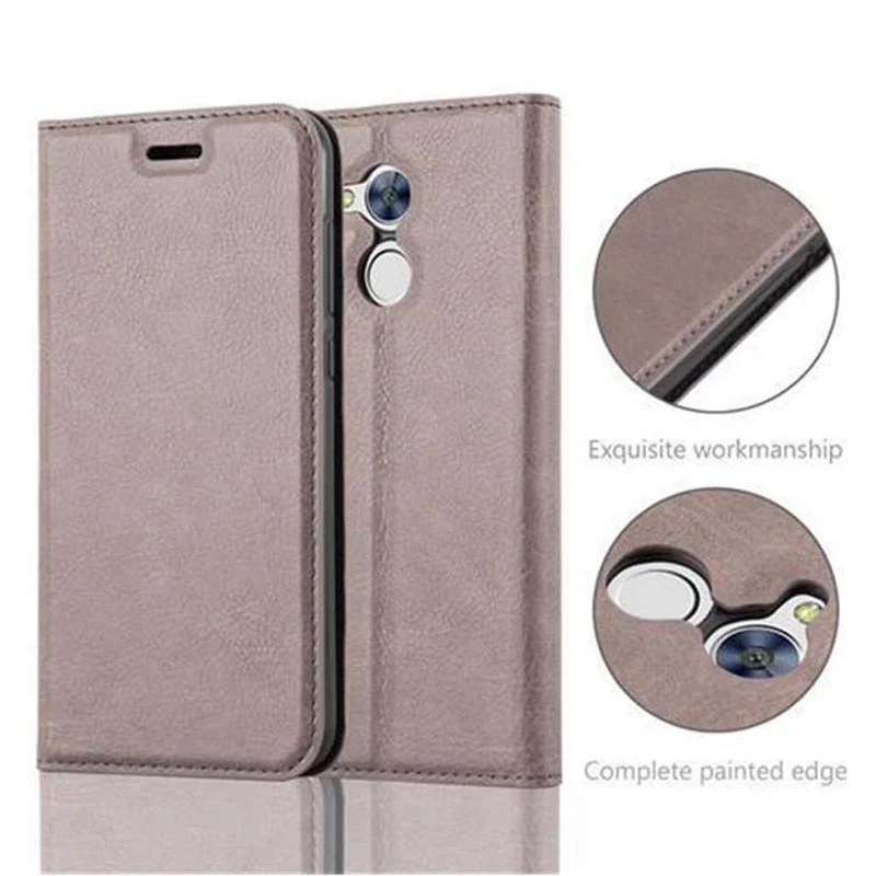 Cadorabo Hülle kompatibel mit Honor 6A Schutzhülle mit Magnetverschluss, Standfunktion und Kartenfach