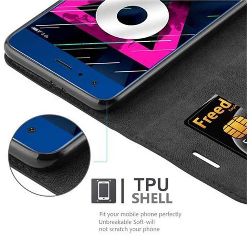 Cadorabo Hülle kompatibel mit Honor 9 Schutzhülle mit Magnetverschluss, Standfunktion und Kartenfach
