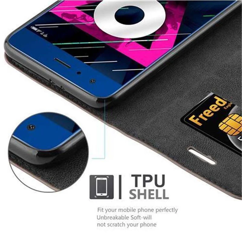 Cadorabo Hülle kompatibel mit Honor 9 Schutzhülle mit Magnetverschluss, Standfunktion und Kartenfach