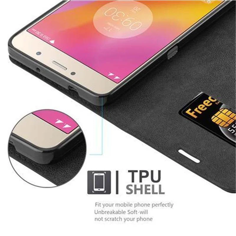 Cadorabo Hülle kompatibel mit Lenovo P2 Schutzhülle mit Magnetverschluss, Standfunktion und Kartenfach