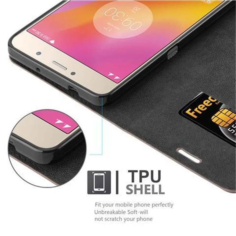 Cadorabo Hülle kompatibel mit Lenovo P2 Schutzhülle mit Magnetverschluss, Standfunktion und Kartenfach