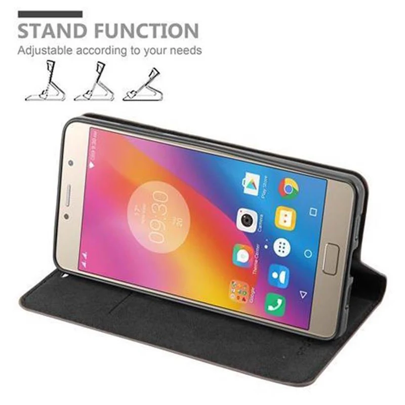 Cadorabo Hülle kompatibel mit Lenovo P2 Schutzhülle mit Magnetverschluss, Standfunktion und Kartenfach