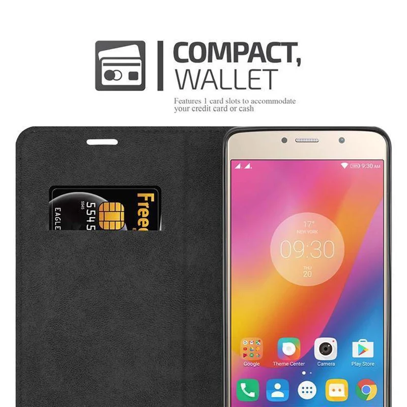 Cadorabo Hülle kompatibel mit Lenovo P2 Schutzhülle mit Magnetverschluss, Standfunktion und Kartenfach