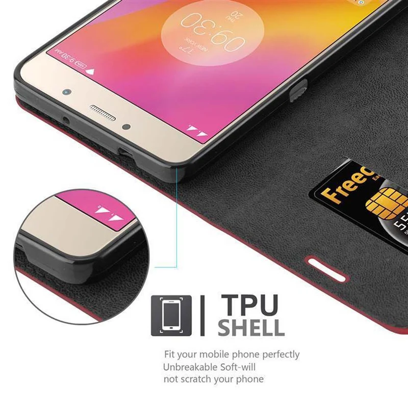 Cadorabo Hülle kompatibel mit Lenovo P2 Schutzhülle mit Magnetverschluss, Standfunktion und Kartenfach