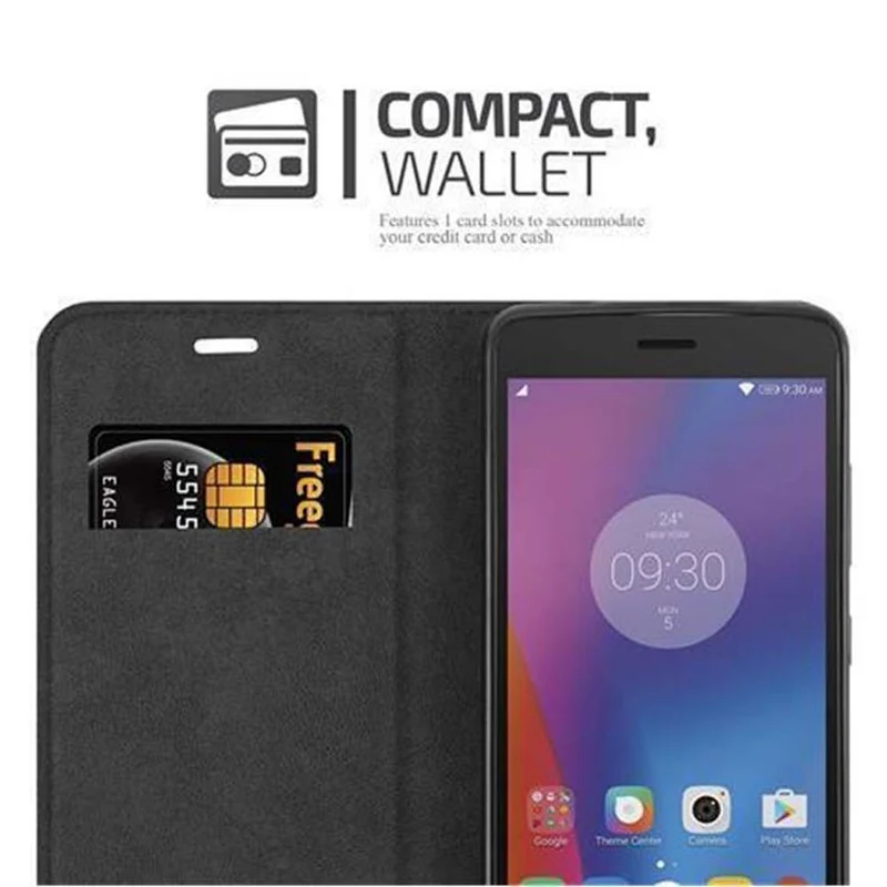 Cadorabo Hülle kompatibel mit Lenovo K6 / K6 POWER Schutzhülle mit Magnetverschluss, Standfunktion und Kartenfach