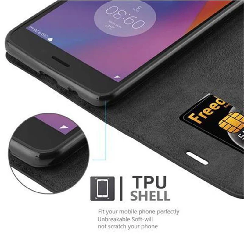 Cadorabo Hülle kompatibel mit Lenovo K6 / K6 POWER Schutzhülle mit Magnetverschluss, Standfunktion und Kartenfach