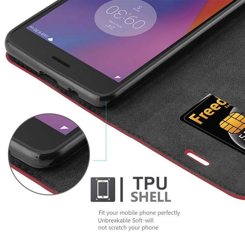 Cadorabo Hülle kompatibel mit Lenovo K6 / K6 POWER Schutzhülle mit Magnetverschluss, Standfunktion und Kartenfach