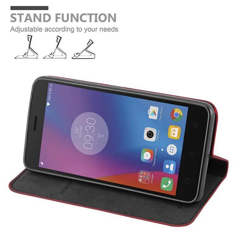 Cadorabo Hülle kompatibel mit Lenovo K6 / K6 POWER Schutzhülle mit Magnetverschluss, Standfunktion und Kartenfach