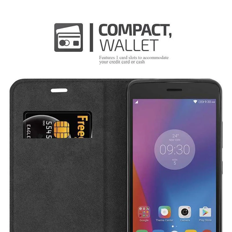 Cadorabo Hülle kompatibel mit Lenovo K6 / K6 POWER Schutzhülle mit Magnetverschluss, Standfunktion und Kartenfach