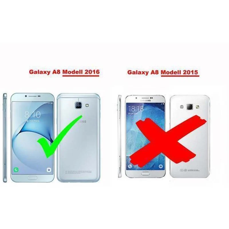 Cadorabo Hülle kompatibel mit Samsung Galaxy A8 2016 Schutzhülle mit Magnetverschluss, Standfunktion und Kartenfach