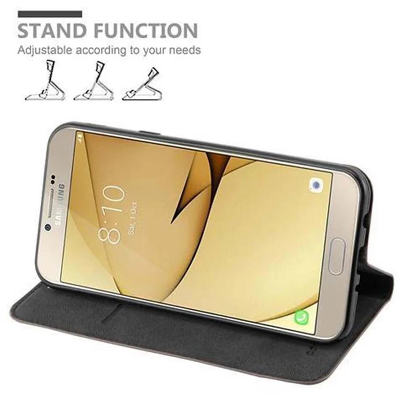 Cadorabo Hülle kompatibel mit Samsung Galaxy A8 2016 Schutzhülle mit Magnetverschluss, Standfunktion und Kartenfach