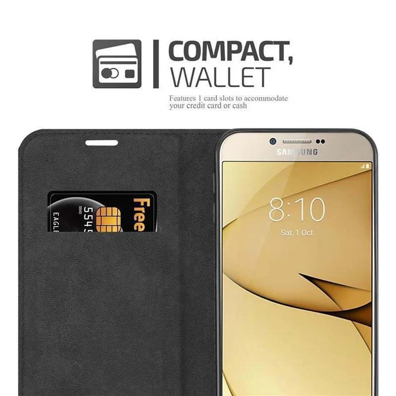 Cadorabo Hülle kompatibel mit Samsung Galaxy A8 2016 Schutzhülle mit Magnetverschluss, Standfunktion und Kartenfach
