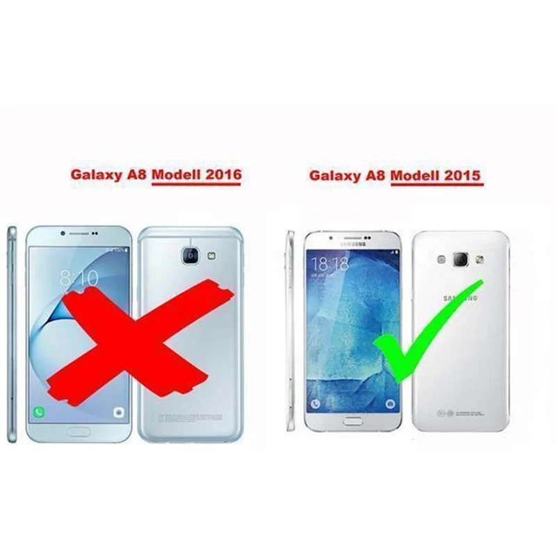 Cadorabo Hülle kompatibel mit Samsung Galaxy A8 2015 Schutzhülle mit Magnetverschluss, Standfunktion und Kartenfach