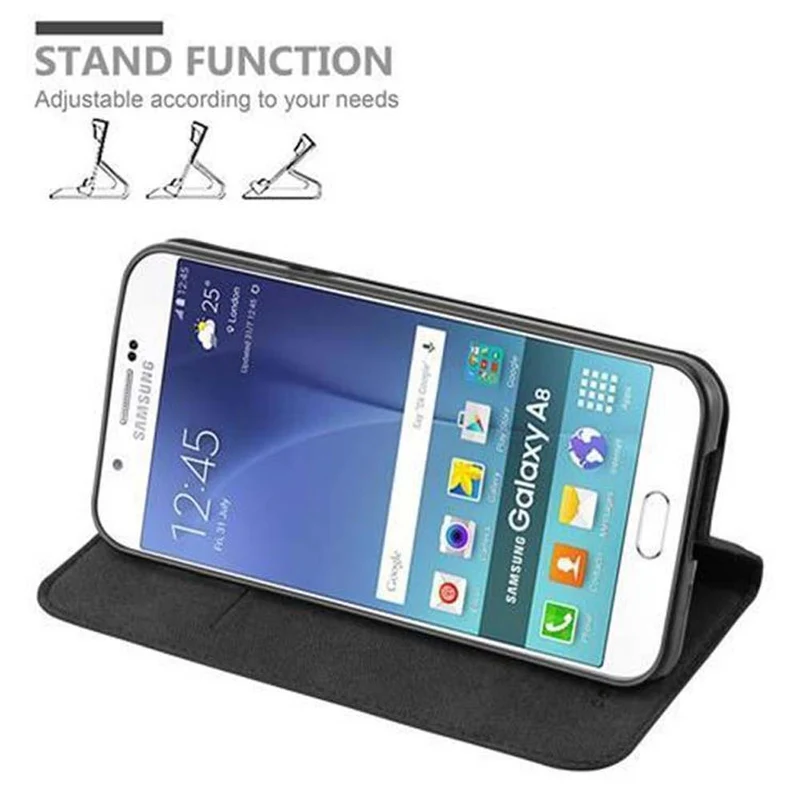 Cadorabo Hülle kompatibel mit Samsung Galaxy A8 2015 Schutzhülle mit Magnetverschluss, Standfunktion und Kartenfach