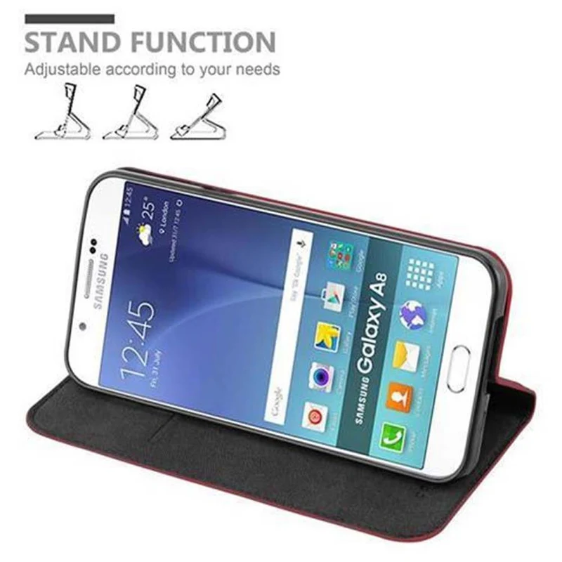 Cadorabo Hülle kompatibel mit Samsung Galaxy A8 2015 Schutzhülle mit Magnetverschluss, Standfunktion und Kartenfach