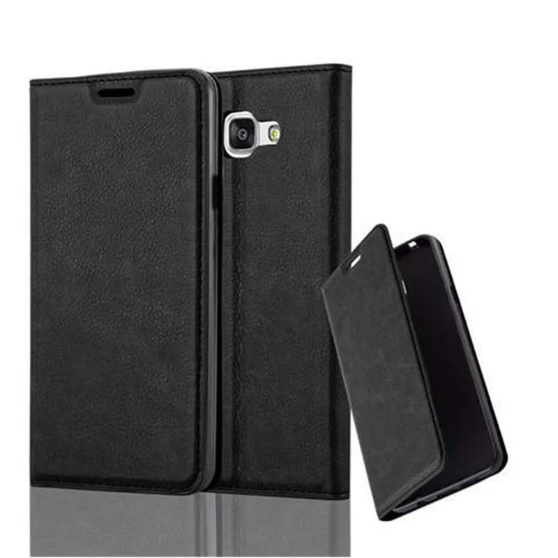 Cadorabo Hülle kompatibel mit Samsung Galaxy A7 2016 Schutzhülle mit Magnetverschluss, Standfunktion und Kartenfach
