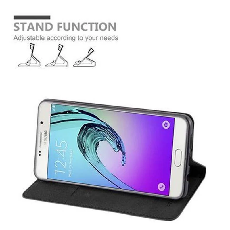 Cadorabo Hülle kompatibel mit Samsung Galaxy A7 2016 Schutzhülle mit Magnetverschluss, Standfunktion und Kartenfach