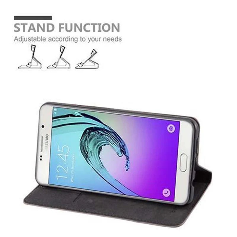 Cadorabo Hülle kompatibel mit Samsung Galaxy A7 2016 Schutzhülle mit Magnetverschluss, Standfunktion und Kartenfach