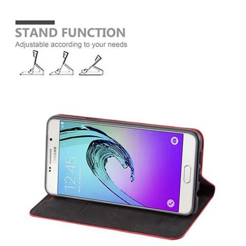 Cadorabo Hülle kompatibel mit Samsung Galaxy A7 2016 Schutzhülle mit Magnetverschluss, Standfunktion und Kartenfach