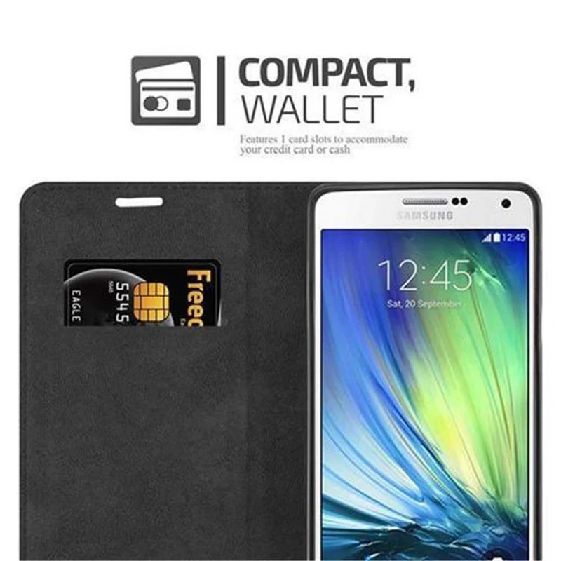 Cadorabo Hülle kompatibel mit Samsung Galaxy A7 2015 Schutzhülle mit Magnetverschluss, Standfunktion und Kartenfach