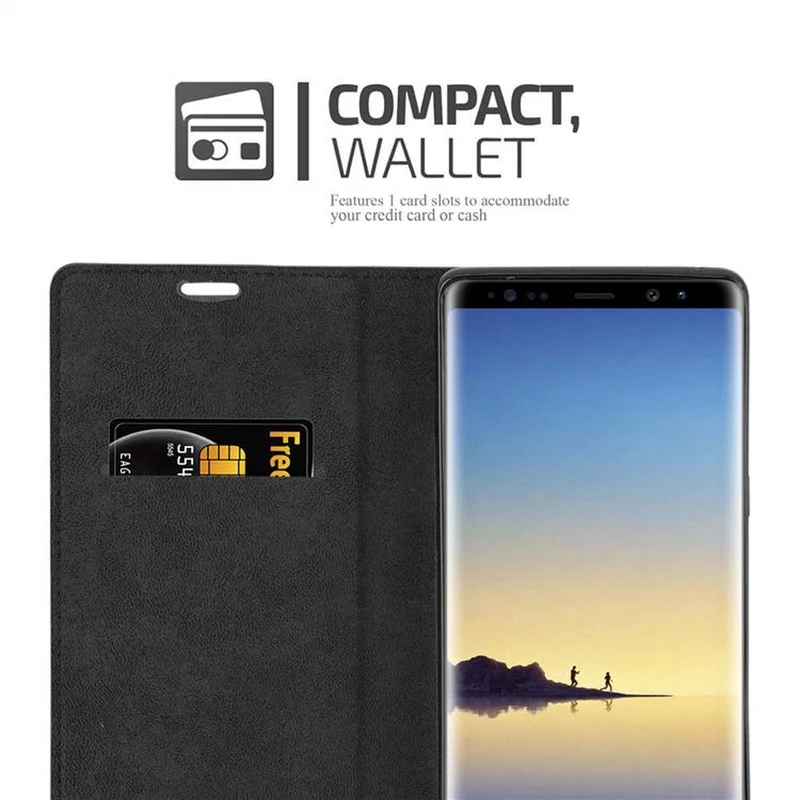 Cadorabo Hülle kompatibel mit Samsung Galaxy NOTE 8 Schutzhülle mit Magnetverschluss, Standfunktion und Kartenfach