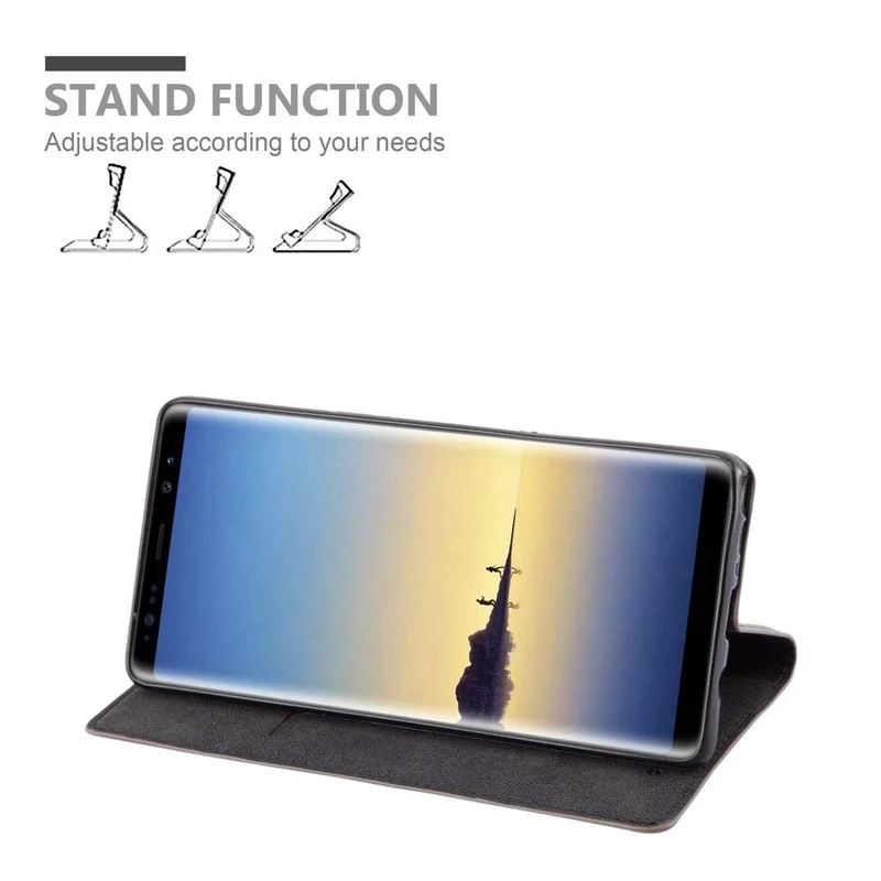 Cadorabo Hülle kompatibel mit Samsung Galaxy NOTE 8 Schutzhülle mit Magnetverschluss, Standfunktion und Kartenfach