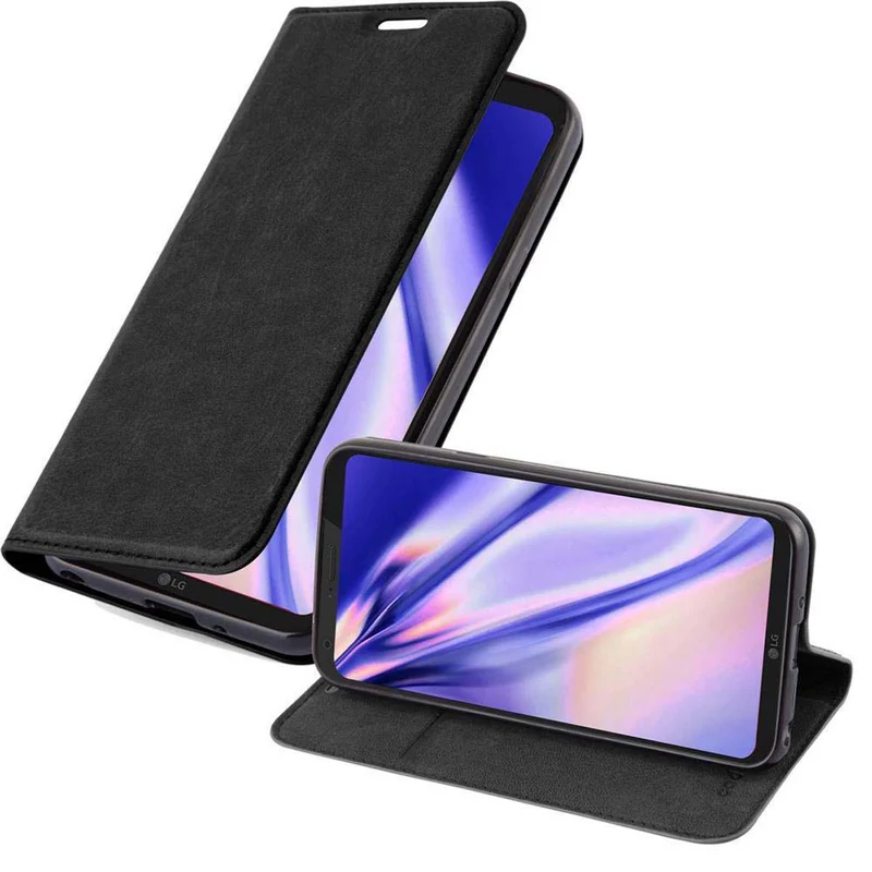 Cadorabo Hülle kompatibel mit LG Q6 / G6 MINI Schutzhülle mit Magnetverschluss, Standfunktion und Kartenfach