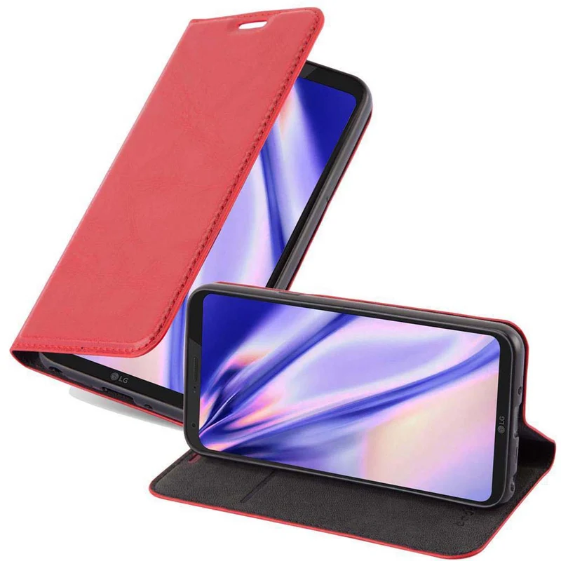 Cadorabo Hülle kompatibel mit LG Q6 / G6 MINI Schutzhülle mit Magnetverschluss, Standfunktion und Kartenfach