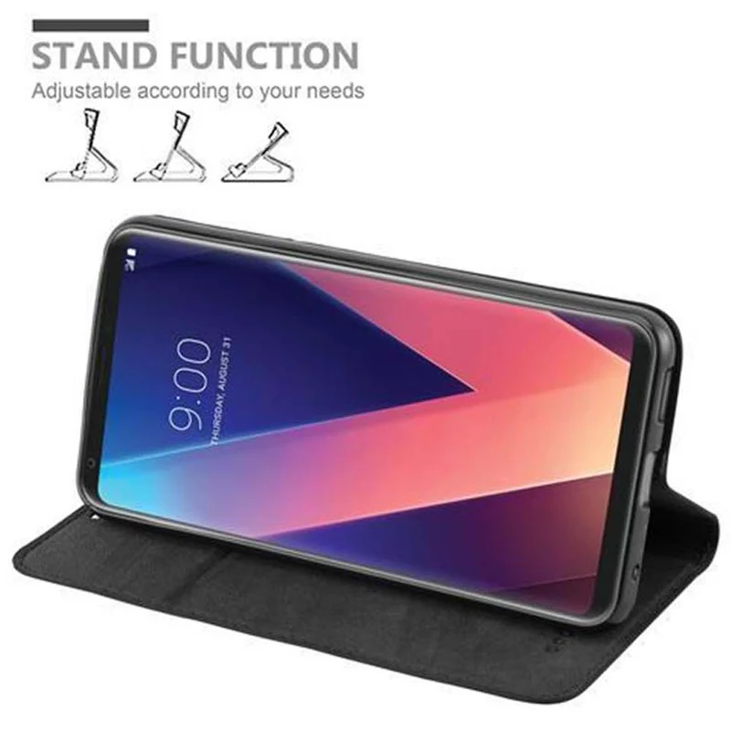 Cadorabo Hülle kompatibel mit LG V30 / V30+ / V30S / V30S+ Schutzhülle mit Magnetverschluss, Standfunktion und Kartenfach